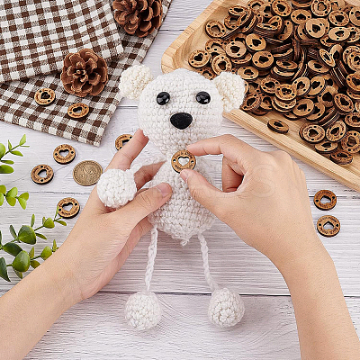 Undyed Wood Connectors Charms WOOD-BC0001-06-1