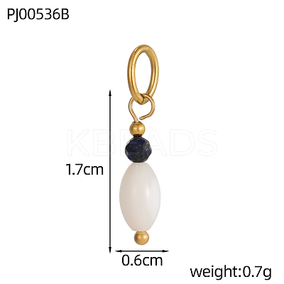 Natural Lapis Lazuli Faceted Round & Shell Pendants G-OY009-86G-1