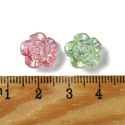 UV Plating Iridescent Transparent Acrylic Beads LS-OACR-O006-07D-1