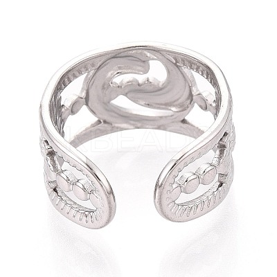304 Stainless Steel Cuff Rings for Women RJEW-N052-08P-1
