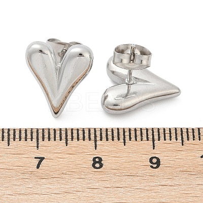 Non-Tarnish 304 Stainless Steel Heart Stud Earrings for Women LS-EJEW-F300-09P-1