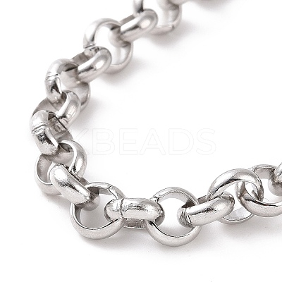 Non-Tarnish 304 Stainless Steel Rolo Chain Bracelet for Men Women BJEW-E031-06P-03-1