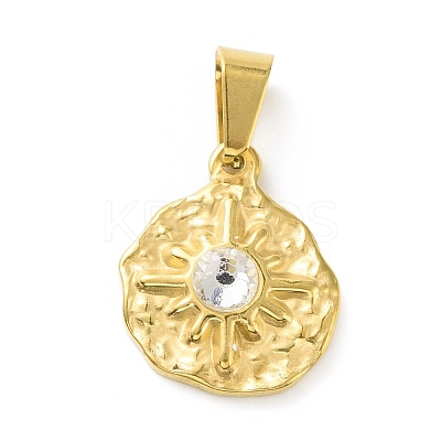 PVD Vacuum Plating 304 Stainless Steel with Rhinestones Pendants STAS-G261-16G-A-1
