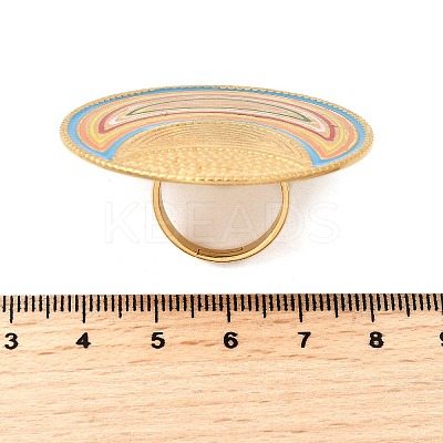 304 Stainless Steel Enamel Finger Rings for Women RJEW-M102-02G-1