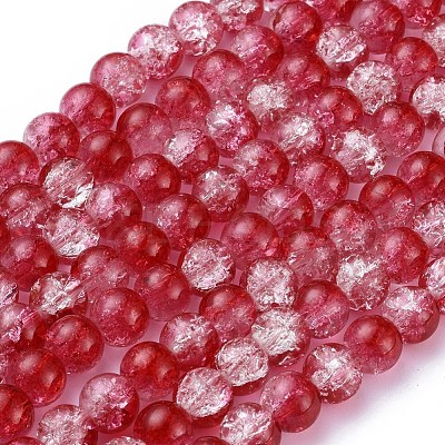 Baking Paint Crackle Glass Bead Strands CCG-S001-8mm-15-1