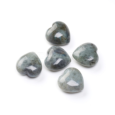 Natural Labradorite Heart Love Palm Worry Stone G-I274-46E-1