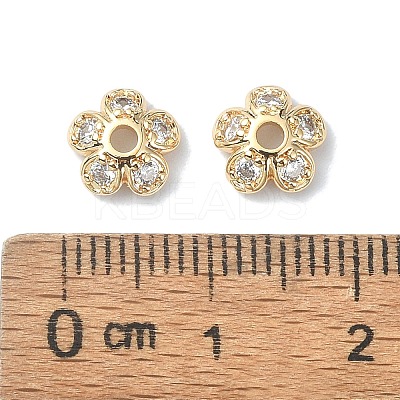 Brass Micro Pave Cubic Zirconia Bead Cap KK-A194-03G-1