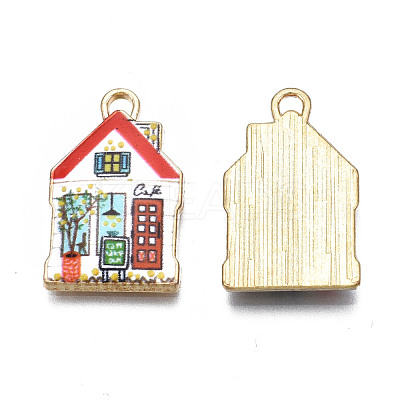 Rack Plating Alloy Enamel Pendants ENAM-T011-159B-1