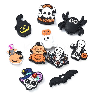 20Pcs 10 Styles Halloween Themed Food Grade Eco-Friendly Silicone Focal Beads SIL-CJ0002-54-1