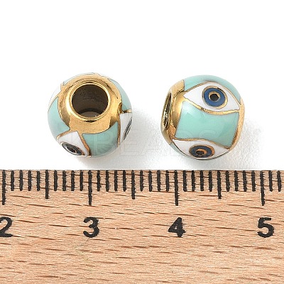 304 Stainless Steel Enamel European Beads STAS-G393-01G-02-1