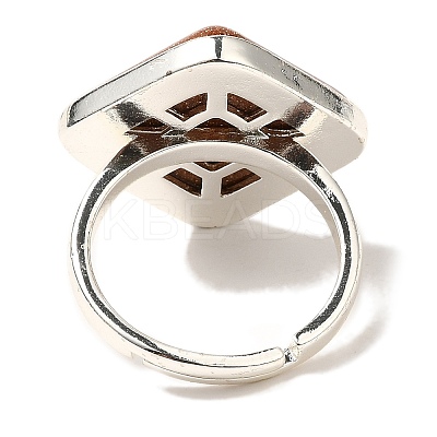 Synthetic Goldstone Adjustable Rings RJEW-H240-01S-16-1