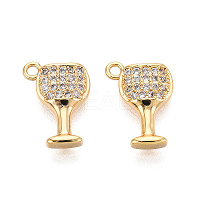 Brass Micro Pave Cubic Zirconia Charms KK-N263-67G-1