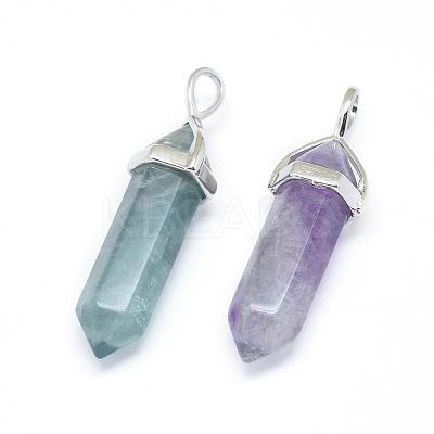 Natural Fluorite Double Terminated Pointed Pendants G-F484-01P-1