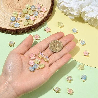 20Pcs 4 Colors Alloy Glass Charms FIND-YW0012-41-1
