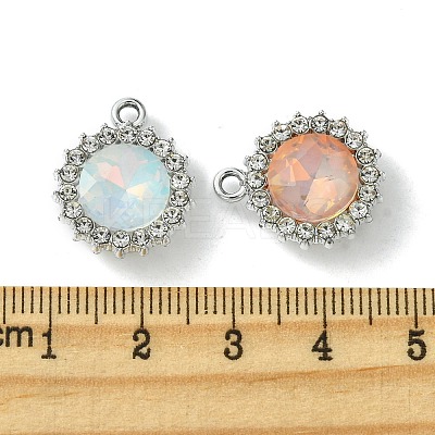 UV Plating Alloy with Mixed Color Glass Rhinestone Pendants FIND-B039-04P-1