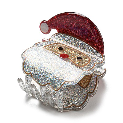 Christmas Theme Glitter Acrylic Claw Hair Clips PHAR-R179-03-1