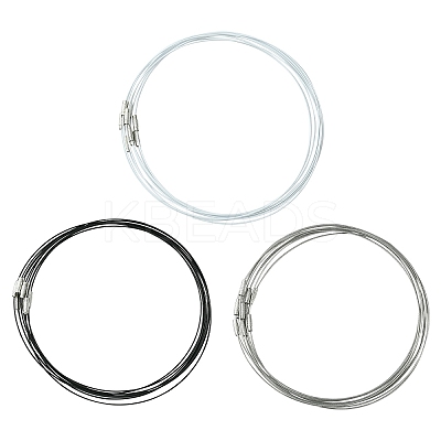 30Pcs 3 Colors Stainless Steel Wire Necklace Cord DIY Jewelry Making TWIR-YW0001-04-1