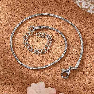 Tarnish Resistant 304 Stainless Steel Snake Chain Bracelets STAS-M175-10P-A-1