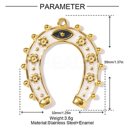 304 Stainless Steel Enamel Pendants STAS-OY002-34G-1