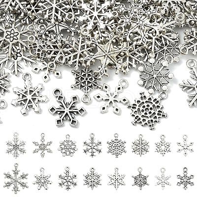 96Pcs 16 Styles Tibetan Style Alloy Pendants FIND-YW0008-69-1