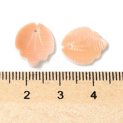 Natural Sea Shell Carved Leaf Charms SSHEL-C013-02D-1