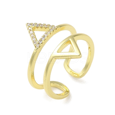 Brass Triangle Open Cuff Ring LS-RJEW-A042-02-1