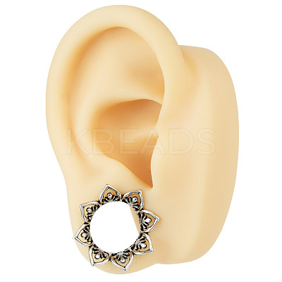 Hollow Out Flower Brass Alloy Ear Tunnels FS-WG7C815-11-1
