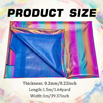 Rainbow Color Polyester Fabric DIY-WH0569-80B-1