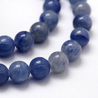 Dyed & Heated Natural Blue Aventurine Beads Strands X-G-F380-6mm-1