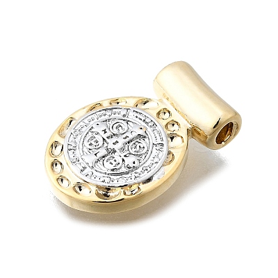Religion Theme Brass Hammered Pendants KK-V010-09GP-01-1