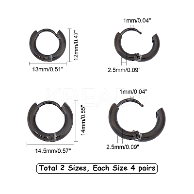 304 Stainless Steel Huggie Hoop Earrings EJEW-UN0001-22-1