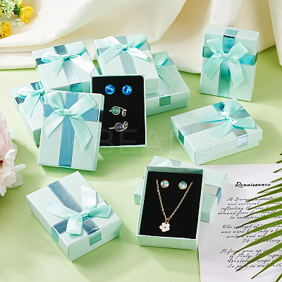 Rectangle Paper Jewelry Gift Boxes with Bowknot CON-TAC0010-89A-1