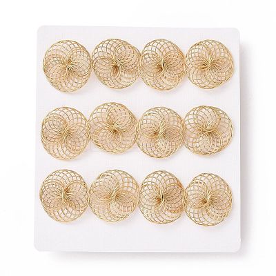 Ion Plating(IP) 304 Stainless Steel Overlapping Intertwined Entwined Rings Stud Earrings for Women STAS-E154-01G-1
