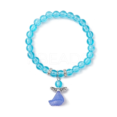 Transparent Plastic Beaded Stretch Bracelets for Children BJEW-JB11507-02-1