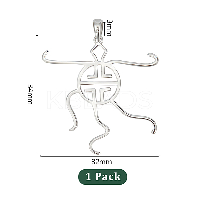 1Pc Rhodium Plated 925 Sterling Silver 5 Prongs Pendant Blank Cabochon Settings FIND-GO0001-75-1