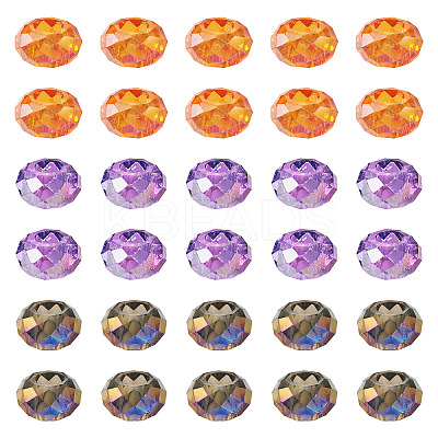 36Pcs 3 Styles Baking Paint Transparent Glass European Beads GPDL-TA0001-07-1