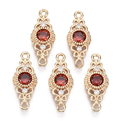 Brass Micro Pave Cubic Zirconia Links Connectors LS-X-KK-R111-001-A01-1
