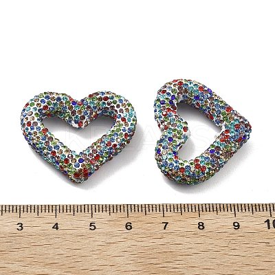 Heart Shape Polymer Clay Rhinestone Beads CLAY-NH0001-09A-01-1