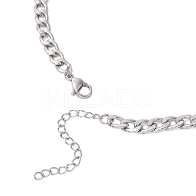 5MM 304 Stainless Steel Cuban Link Chain Necklaces NJEW-JN05849-1