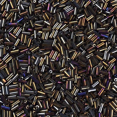 Metallic Colours Glass Bugle Beads SEED-N005-001-D03-1