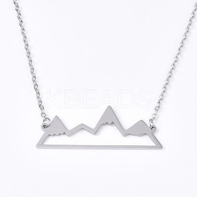 Non-Tarnish 201 Stainless Steel Pendant Necklaces NJEW-T009-JN104-1-40-1