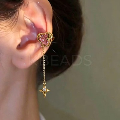 Brass Pave Cubic Zirconia Cuff Earrings WG46F5C-01-1