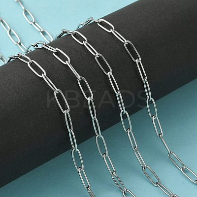 Non-Tarnish Handmade 304 Stainless Steel Paperclip Chains STAS-F230-15P-1