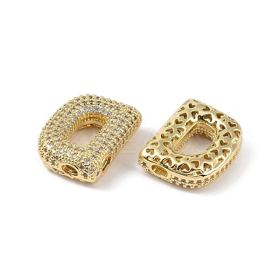 Brass Micro Pave Clear Cubic Zirconia Pendants KK-Z041-01G-D-1