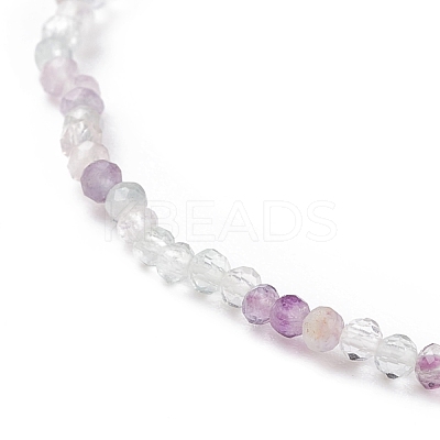Natural Fluorite Beaded Stretch Bracelet BJEW-JB08484-04-1