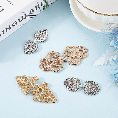 4Pcs 4 Styles Alloy Interlocking Clasps FIND-GF0007-16-1