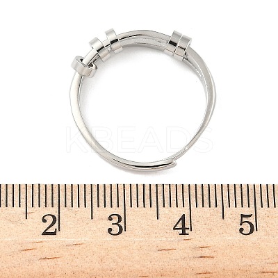 Brass Micro Pave Cubic Zirconia Rotating Finger Rings for Women RJEW-C132-04P-1