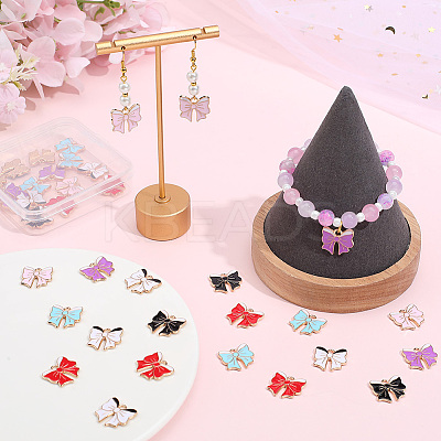 36Pcs 6 Colors Alloy Enamel Pendants ENAM-SC0006-60-1