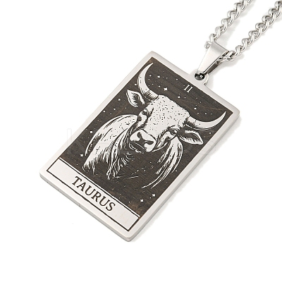 Non-Tarnish 304 Stainless Steel Tarot Pendant Necklaces NJEW-A026-01P-02-1
