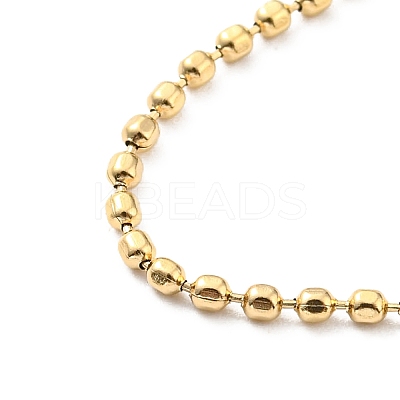 304 Stainless Steel Ball Chain Necklace for Women NJEW-A008-03G-1